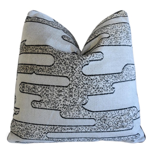 Mid-Century Modern Designer Romo Salvador Modern Contemporary Velvet Feather/Down Pillow For Sale - Image 3 of 7