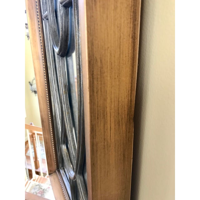 20th Century Hollywood Regency Gold Wood Rectangle Long Glass Mirror For Sale In Philadelphia - Image 6 of 7
