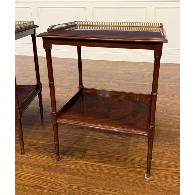 Leighton Hall Furniture Pair of Mahogany End Tables by Leighton Hall - Showroom Samples For Sale - Image 4 of 15