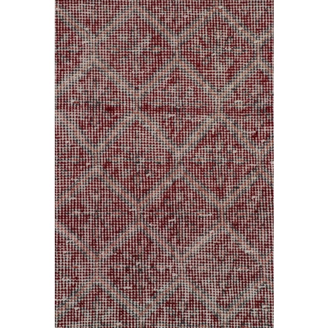 Vintage Zeki Müren Runner Rug With Burgundy Geometric Patterns, From Rug & Kilim For Sale In New York - Image 6 of 7