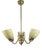 Brass & Opaline Glass 3-Arm Chandelier attributed to Hans Bergström for Asea, Sweden, 1950s For Sale