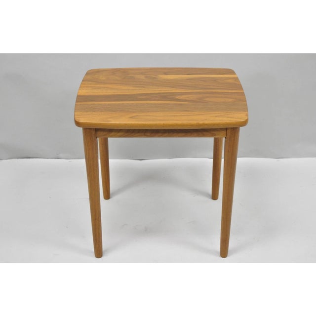 Contemporary Mid Century Danish Modern Style Small Teak Drinks Side Table For Sale - Image 14 of 14