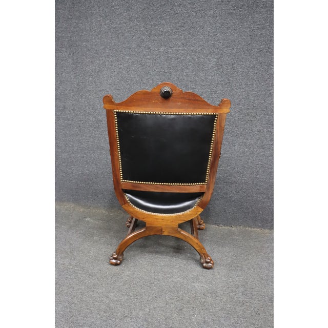 19th Century Renaissance Revival Walnut Savonarola X-Frame Armchair For Sale - Image 11 of 12