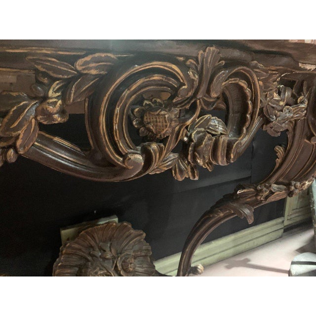 Louis XV Console Table in Carved and Patinated Wood, 1700s For Sale - Image 9 of 16