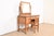 A gorgeous antique Mission or Arts & Crafts vanity or dressing table with mirror and sitting chair In the manner of Gustav...