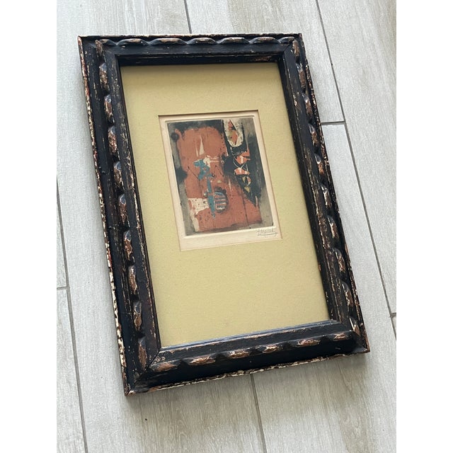 Johnny Friedlaender, Original Aquatint Etching, Mid 20th Century - Rare Small Format, Signed For Sale - Image 4 of 11
