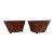 Small Terra Cotta Style Tole Footed Bowls a Pair For Sale