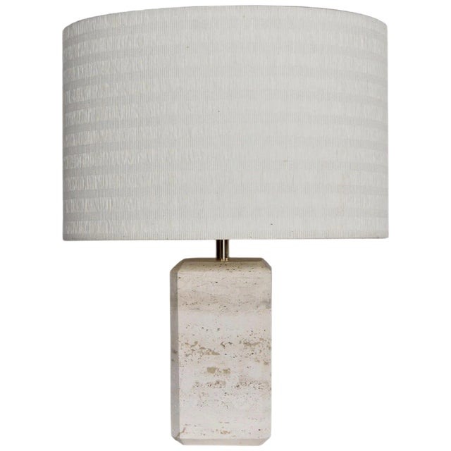 Italian Table Lamp in Travertine Marble, 1970s For Sale