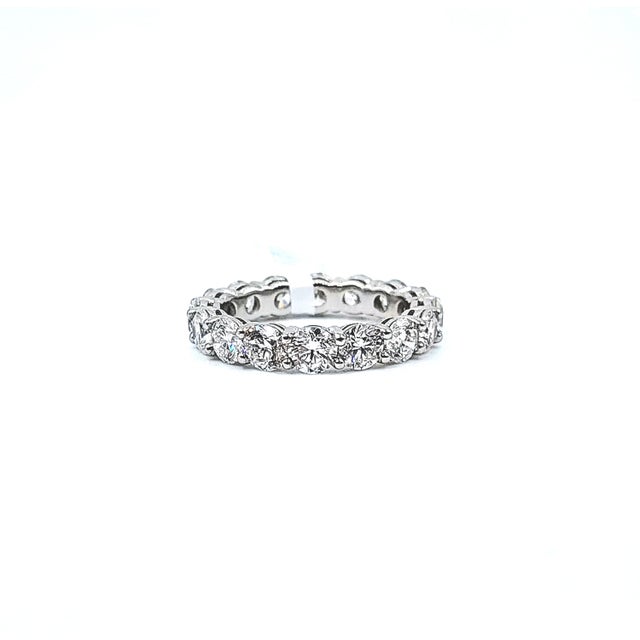 Metal 4.48 Ct Diamond Eternity Ring Size 6.5 For Sale - Image 7 of 9