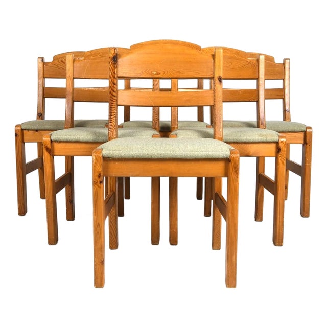 6 Dining Chairs 1970's Scandinavian Modern For Sale
