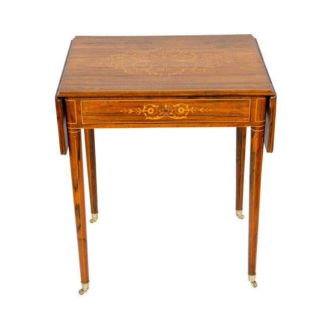 Charles X Rosewood Drop Leaf Table For Sale - Image 4 of 13