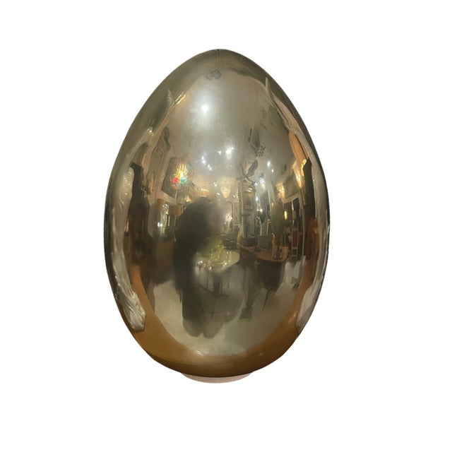 1980s Chrome and Glass Egg Lamp, 1980s For Sale - Image 5 of 5