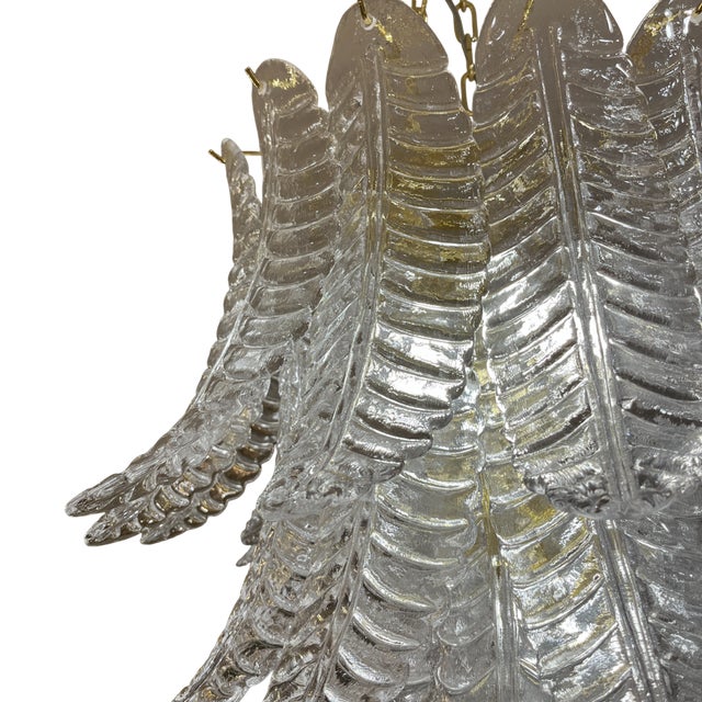 White Murano Glass Fern Lamp For Sale - Image 5 of 10