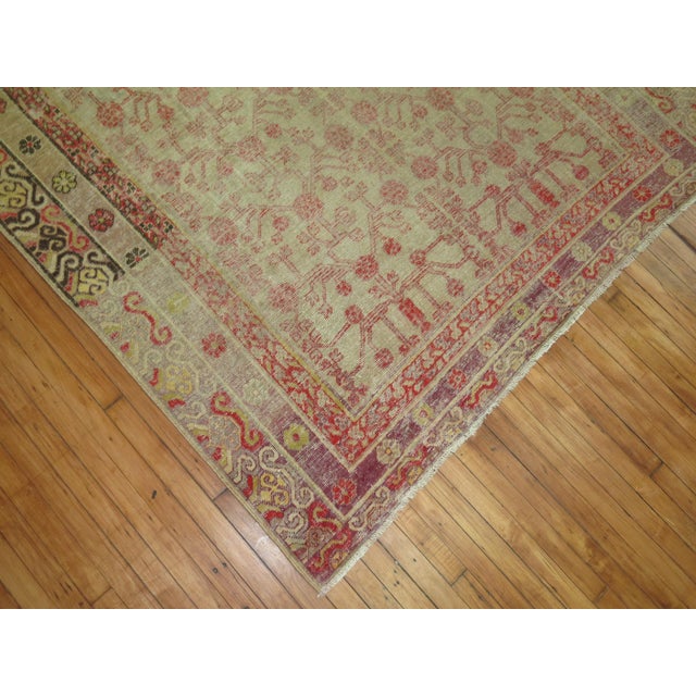 Textile Antique Worn Khotan Rug For Sale - Image 7 of 18