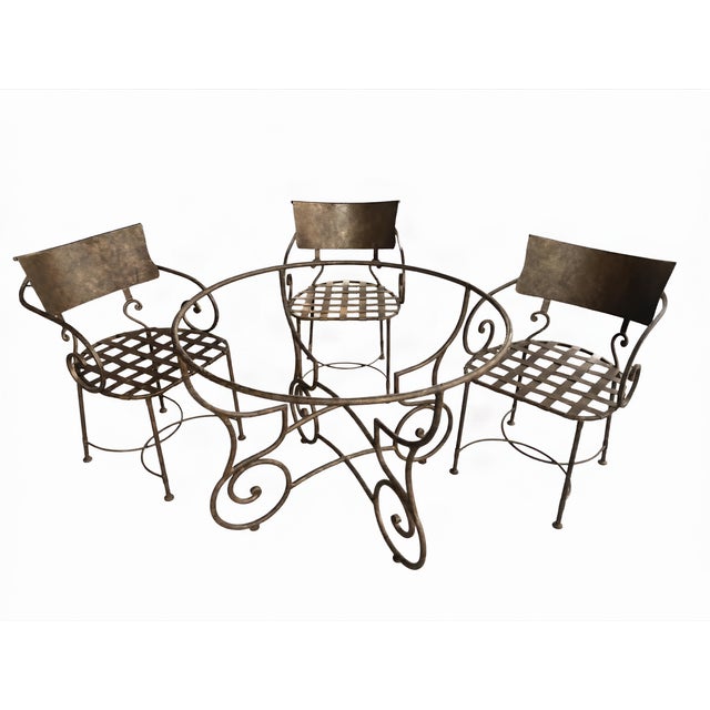 Vintage Wrought Iron Garden Patio Chairs For Sale - Image 6 of 8