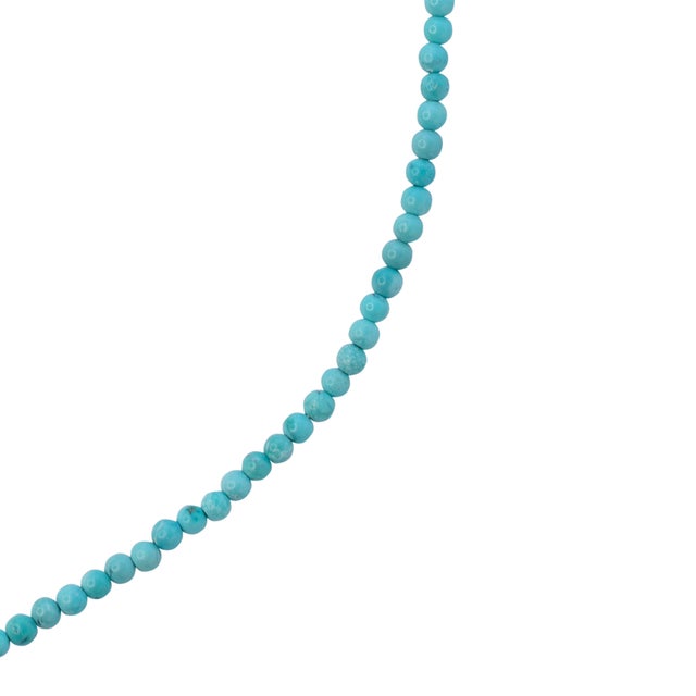 2020s Tiny Turquoise 14k Gold Necklace For Sale - Image 5 of 9
