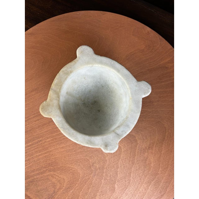 White Antique French Marble Mortar Pot – Culinary or Apothecary Decor For Sale - Image 8 of 12
