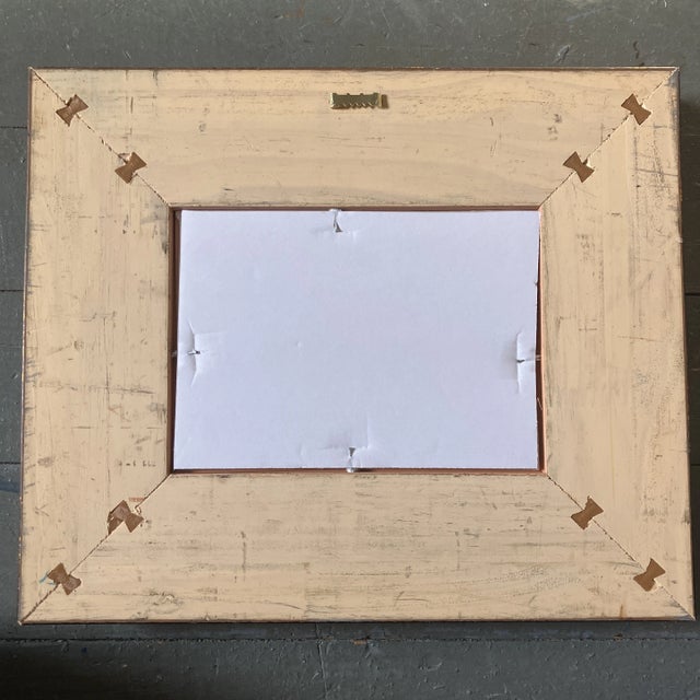 Abstract 1970’s Original Abstract Expressionist Pastel Drawing Girl in Bed Chunky Gold Frame For Sale - Image 3 of 3