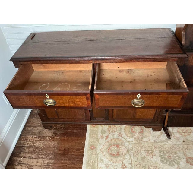 Antique English Oak Welsh Dresser Cupboard Storage Cabinet For Sale - Image 14 of 18