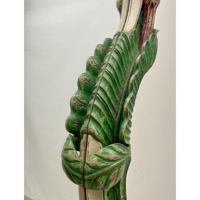 Art Nouveau Carved Wood Mirror with Calla Lilys, 1900s For Sale - Image 11 of 15