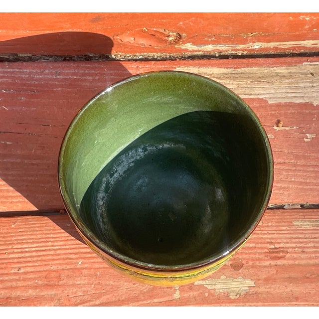Mid-Century Italian Chartreuse "Foglia" Planter Attributed to Massimo Baldelli For Sale - Image 4 of 7