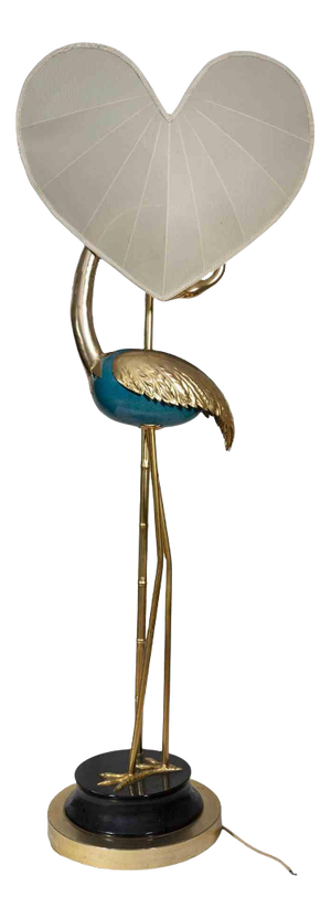 Vintage Flamingo Turquoise and Gold Lamp Lamp by Antonio Pavia, 1970s