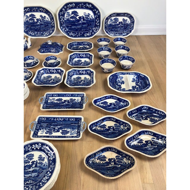 Antique Spode Blue Copeland Dinnerware Set 76 Pieces Chairish