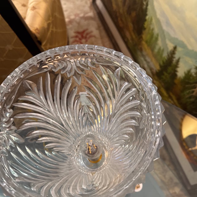 Polish Cut Glass Enclosed Table Lamp For Sale - Image 4 of 8