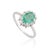 14k Gold Statement Oval Emerald & Diamond Cluster Engagement Ring Size 6 For Sale - Image 4 of 15