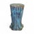 A majolica chair side table or garden stool in the form of a tree trunk glazed in shades of peacock blue and green and...
