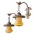 Pair of Early 1900’s Austrian Jeweled Sconces With Glass Shades For Sale