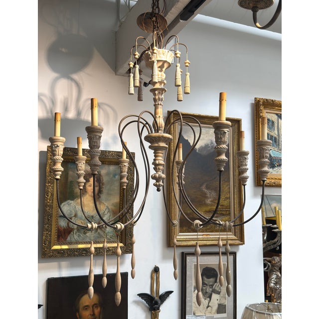 Currey & Company Swedish Country Gustavian Style Currey & Co Hannah Chandelier For Sale - Image 4 of 6