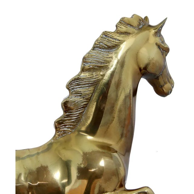1970s Vintage Brass Horse For Sale - Image 4 of 7