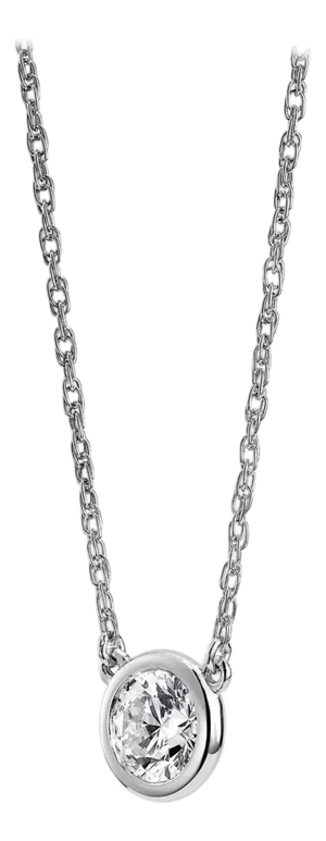 Diamonds by the Yard Single Diamond Pendant in White Gold 0.19 Ct Diamond