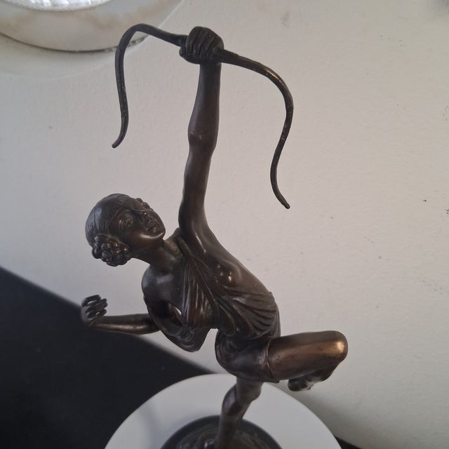 Elegant Deco Style Bronze from an Eastern Texas estate. Signed on the base Pierre Le Faguays. Excellent estate condition....
