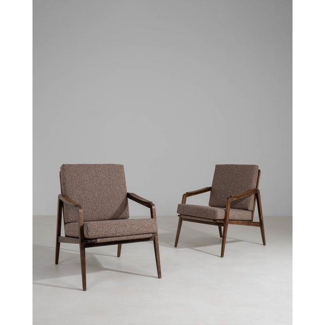 19th Century France Mid-century Modern Taupe Wood Armchair For Sale - Image 11 of 11