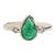 1.3ct Emerald Ring W Earth Mined Diamonds in Solid 14k Yellow Gold Pear Shape Size 6.75 For Sale