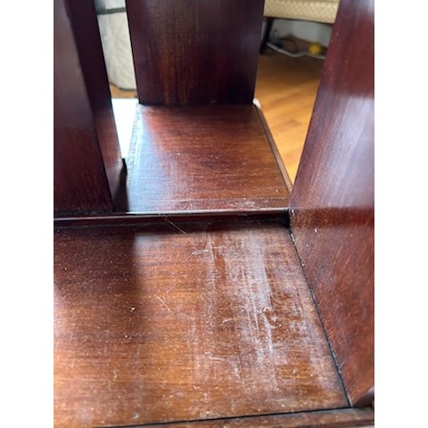 Late 19th Century Edwardian Sheraton Revival Mahogany Rotating Bookshelf With Satinwood Inlay For Sale - Image 4 of 8