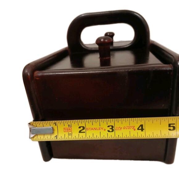 The Bombay Company Wood Sewing Box Jewelry Organizer Desk Drawer Top Handle Vintage For Sale - Image 15 of 16