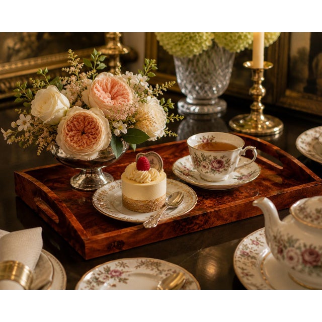 A naturally fragrant, absolutely beautiful serving tray handcrafted from rare Thuya wood, prized for its extraordinary...