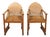 Arts and Crafts Oak Armchairs with Velour Upholstery, Set of 2 For Sale