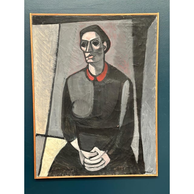 Axel Ekelund, Portrait of Mrs. S, 1950s, Oil on Canvas, Framed For Sale - Image 18 of 18