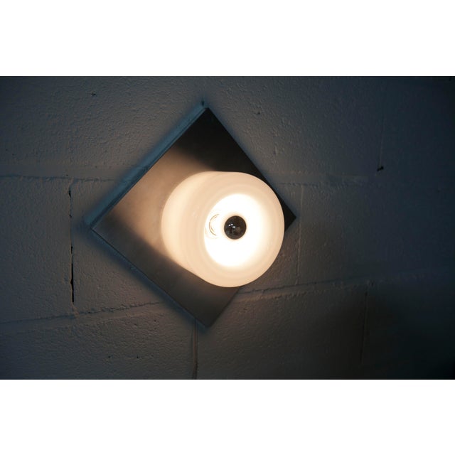 Opaline Glass, Aluminum and Chrome Wall Light from Doria Leuchten, Germany, 1960s For Sale - Image 11 of 18