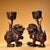 Pair of Antique Chinese Gilt Bronze Foo Dog Candle Holders With Ring Handles For Sale - Image 10 of 10