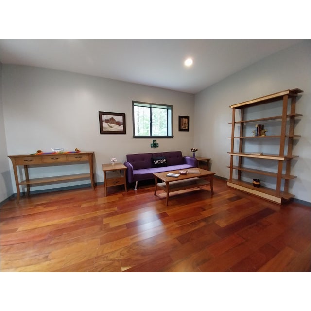 Transitional Cherry Bookcase With Curly Maple Accent For Sale - Image 12 of 12