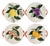Vintage Japanese Majolica Embossed Fruit Handled Plates - Set of 4 For Sale