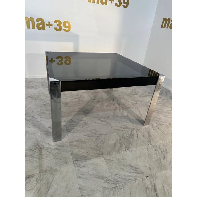 1980s Vintage Italian Chrome and Glass Dining Table by Guido Faleschini X Hermes For Sale - Image 9 of 9