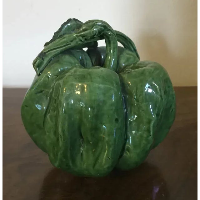 Green Antique Early 19th Century English Porcelain Botanical Model of a Green Pepper For Sale - Image 8 of 13