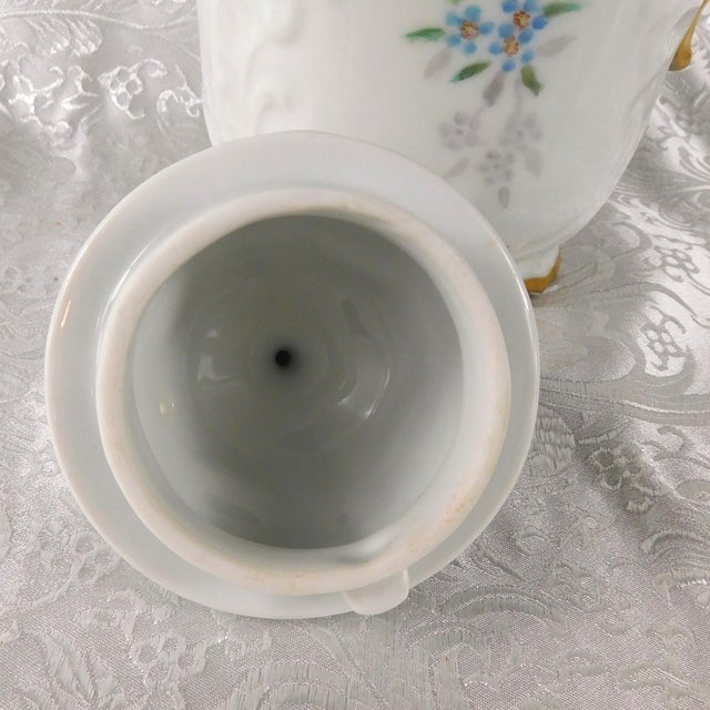 1940s Unmarked Signed Hand Painted Chocolate Pot Teapot For Sale - Image 12 of 13