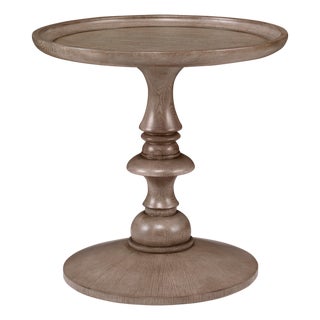 Casa Bella Turned Pedestal Table - Timber Gray Finish For Sale